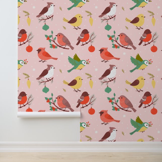Papier Peint Winter Christmas Birds Kids (Application)