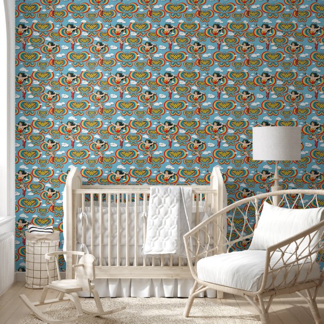 Papier Peint Wonder Woman, une femme qui vole haut Motif (Enfants)
