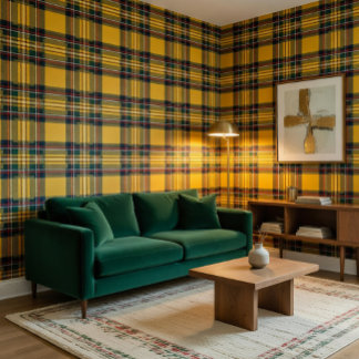Papier Peint Yellow Tartan Plaid Wallpaper
