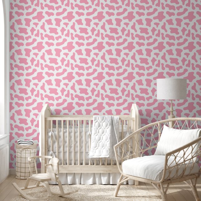 Papier Peint Zones de vache roses (Enfants)