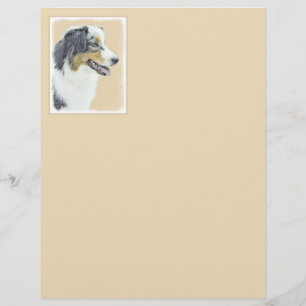 Papier Peinture de berger australien - Art original de ch