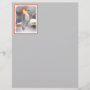 Papier Peinture de pic à ventre rouge Art original