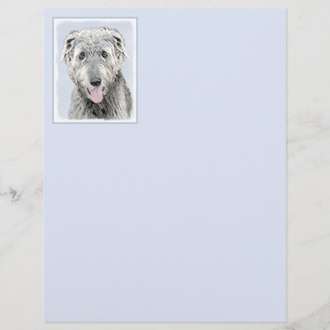 Papier Peinture de Wolfhound irlandais - Joli art origina (Devant)