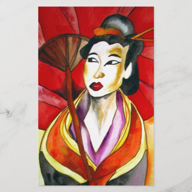 Papier peinture originale d'art Geisha (Devant)