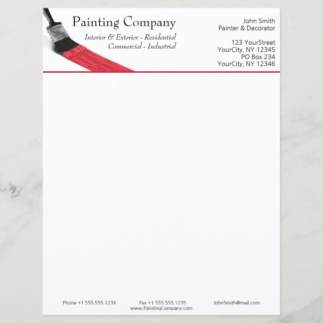 Papier Peinture Peintre Service Société Pinceau Rouge (Devant)