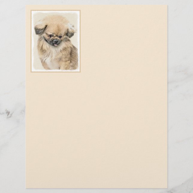 Papier Peinture Pekingese - Cute Original Chien Art (Devant)
