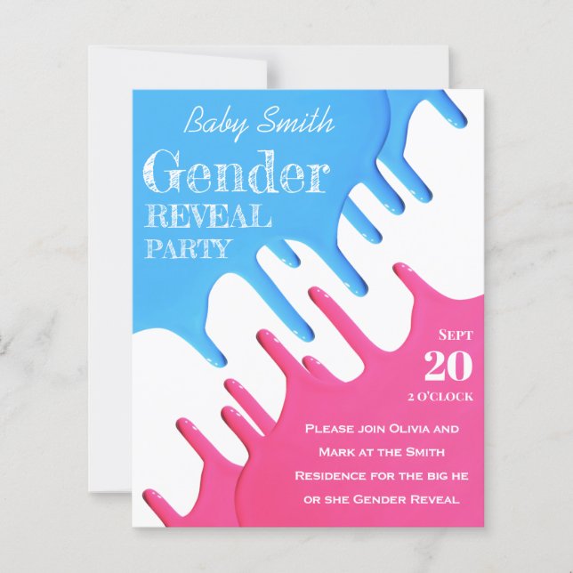 Papier Peinture rose bleu Reveillez l'invitation (Devant)