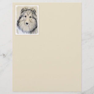 Papier Peinture Shetland Sheepdog - Jolie art original ch