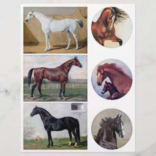 Papier Peintures pour chevaux Vintages (pas AI)