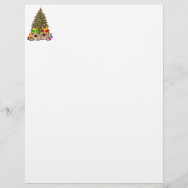 Papier Pekingese à l'arbre (Devant)