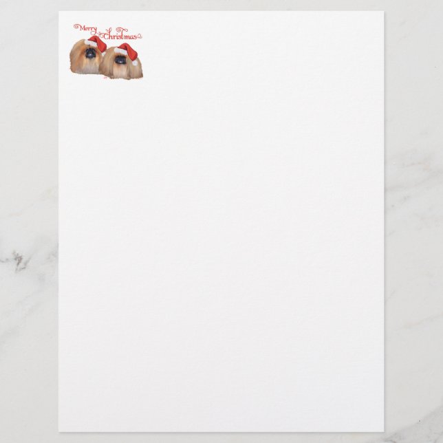 Papier Pekingese Joyeux Noël (Devant)