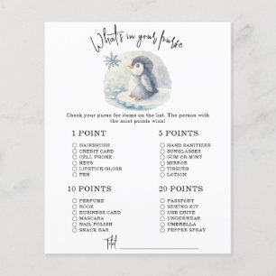 Papier Penguin - Qu'y a-t-il dans votre sac baby shower