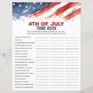 Papier Pense Quick 4 juillet partie