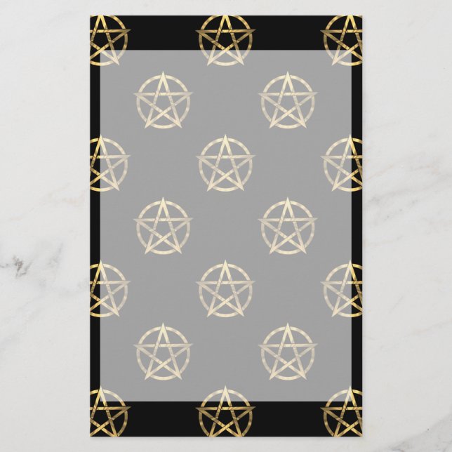 Papier Pentagramme noir et or (Devant)