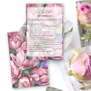 Papier Peony roses - Que a dit le marié jeu de mariage