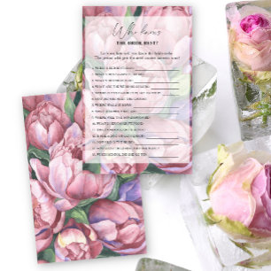 Papier Peony roses - Qui connaît la mariée meilleur jeu