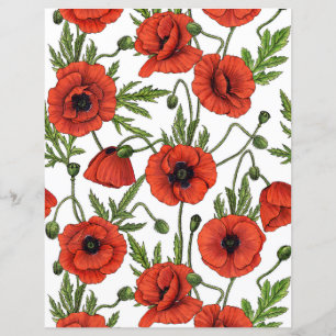 Papier Pépites, rouge et vert sur blanc