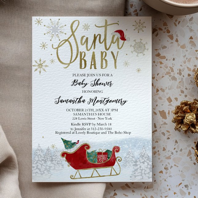 Papier Père Noël Baby Christmas Budget Baby shower Invita (Créateur téléchargé)