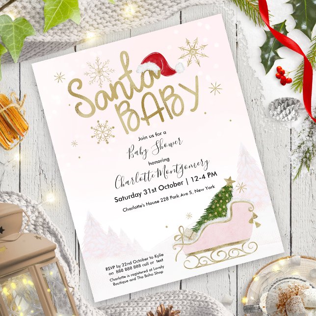 Papier Père Noël Baby Christmas Budget Baby shower Invita (Créateur téléchargé)