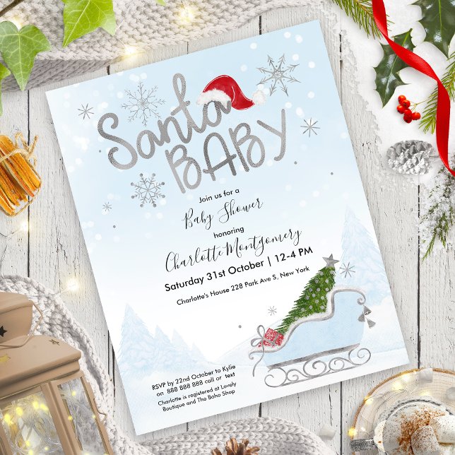 Papier Père Noël Baby Christmas Budget Baby shower Invita (Créateur téléchargé)