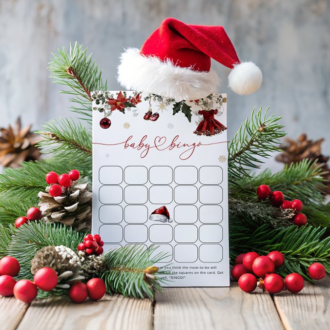 Papier Père Noël Baby Modern Baby shower Jeu de Bingo (Créateur téléchargé)