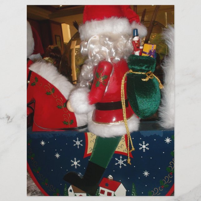 Papier Père Noël de Noël sur un cheval avec impression ar (Devant)