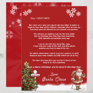 Papier Père Noël Lettre personnelle à votre enfant Pôle N