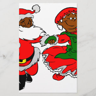 Papier père Noël noire mme claus