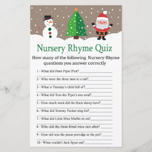 Papier Père Noël, snowman Nursery Rhyme Quiz jeu de baby 