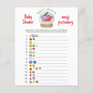 Papier Père Noël traîneau - Emoji jeu d'images baby showe
