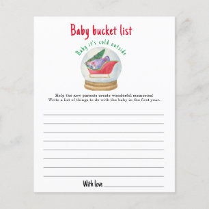 Papier Père Noël traîneau - Liste des seaux pour bébés