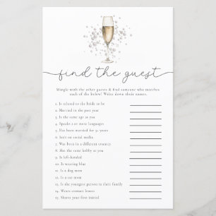 Papier Perles Prosecco Trouvez le jeu de la douche de mar
