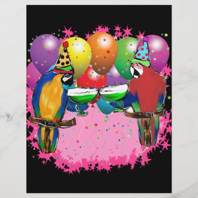 PAPIER PERROQUETS DE FÊTE (Devant)