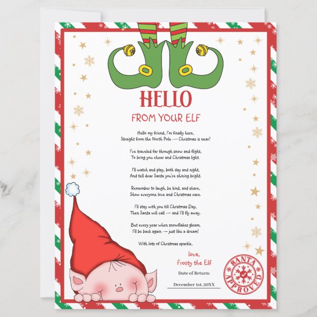Papier Personalized First Time Elf Arrival Letter (Devant)