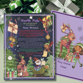 Papier Personalized Letter from Santa I Purple Night Sky 