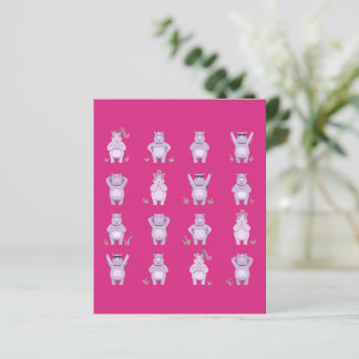 Papier Personnages d'hippopotames fantaisistes – hippopot