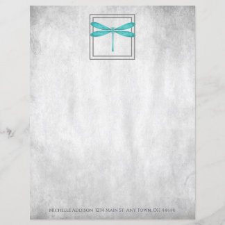 Papier personnalisé de libellule turquoise