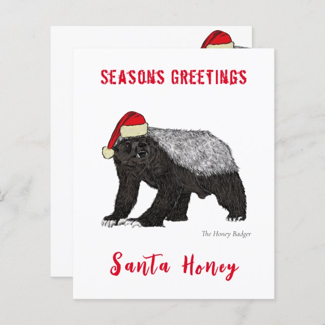 Papier Personnalisé Funny Père Noël Honey Badger (Devant / Derrière)