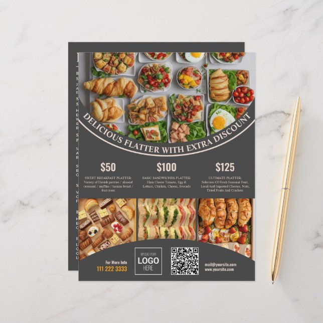 Papier Personnaliser en ligne cette Elégante nourriture M (Devant/Arrière en situation)