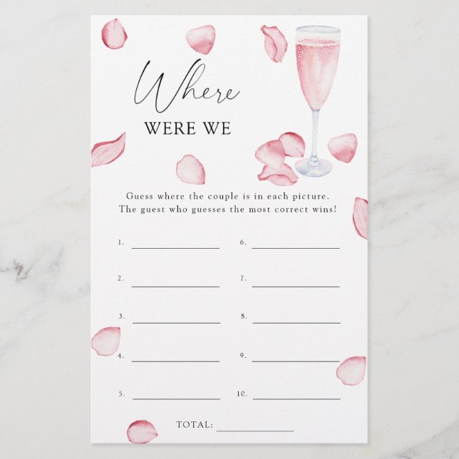 Papier Pétales prosecco - Où étions-nous jeu de baby show (Devant)