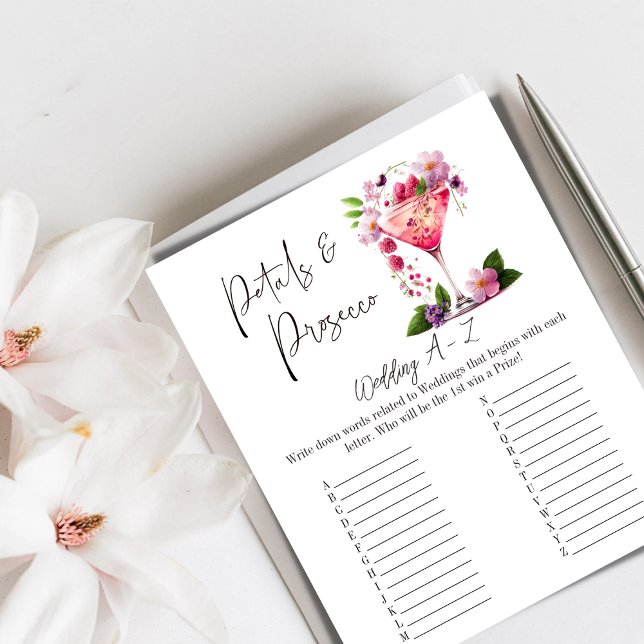 Papier Petals Prosecco Floral Fête des mariées Mariage Je (Créateur téléchargé)