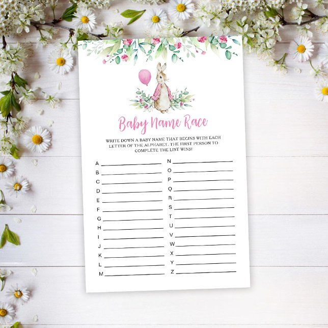Papier Peter Rabbit Baby Name Race jeu (Créateur téléchargé)