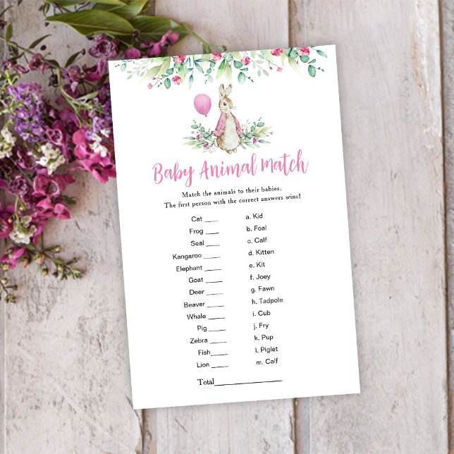 Papier Peter Rabbit Bébé Animal Match Jeu (Créateur téléchargé)