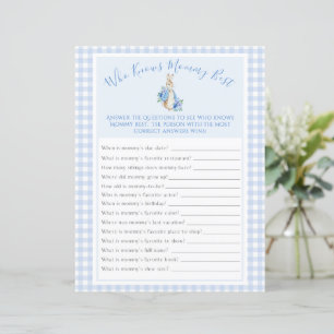 Papier Peter Rabbit Blue Watercolor Baby shower Jeu