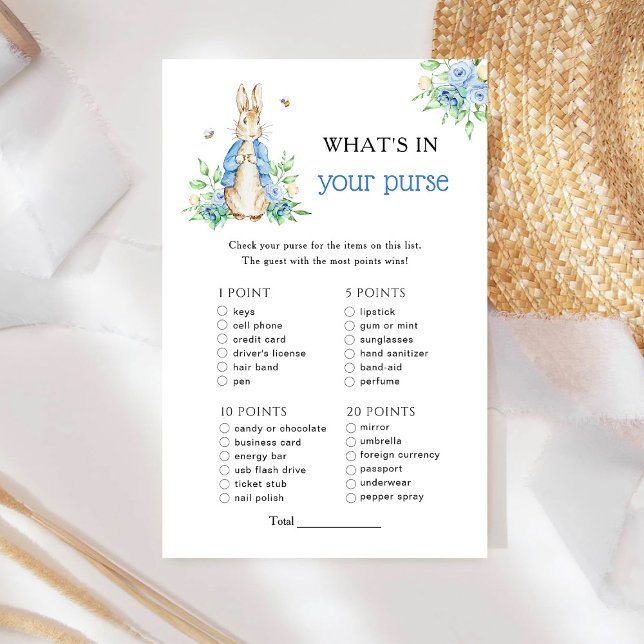 Papier Peter Rabbit Ce qui est dans votre sac à main jeu  (Créateur téléchargé)