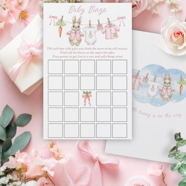 Papier Peter Rabbit Girl Baby Shower Baby Bingo Game (Créateur téléchargé)