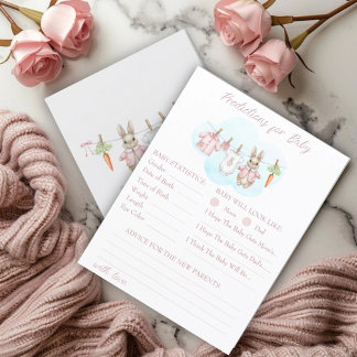 Papier Peter Rabbit Girl Baby Shower Predictions Advice