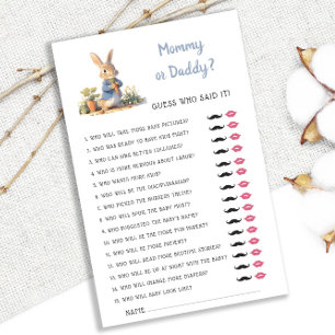 Papier Peter Rabbit Maman ou papa Baby shower Jeu