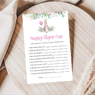 Papier Peter Rabbit Nursery Rhyme Jeu de Quiz