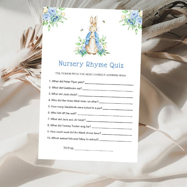 Papier Peter Rabbit Nursery Rhyme Jeu de Quiz (Créateur téléchargé)